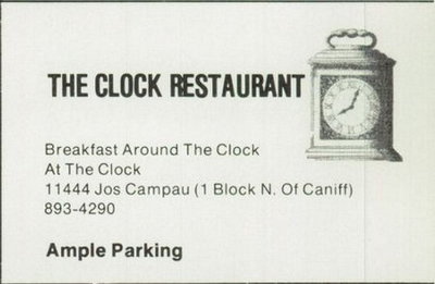 Clock Restaurant - Yearbook Ad A (newer photo)